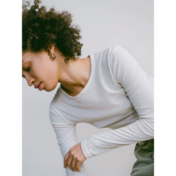 OZMA White Long Sleeve Crop Top - Picture 4 of 10